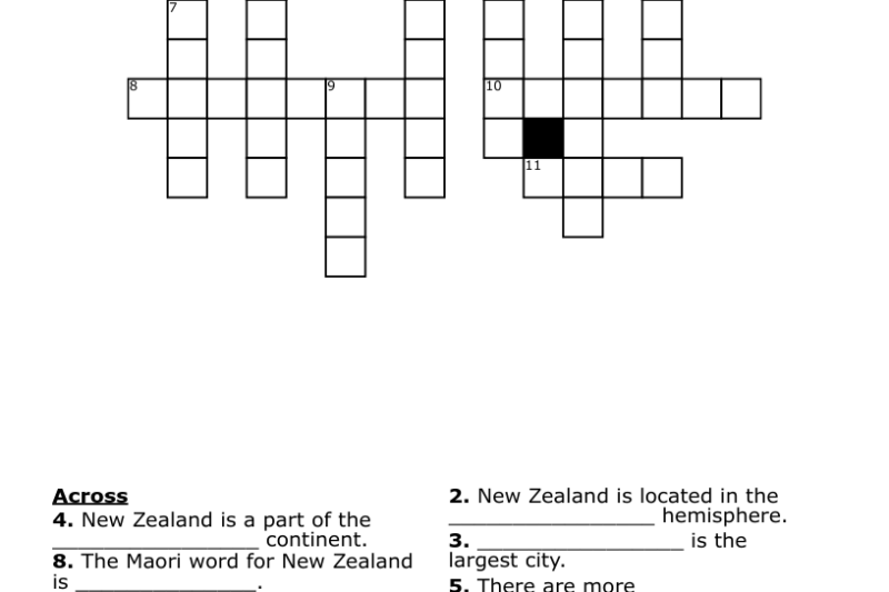 Printable Crossword Puzzles Nz