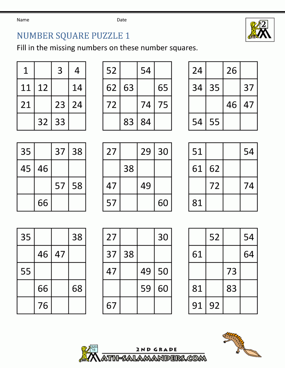Number Square Puzzles