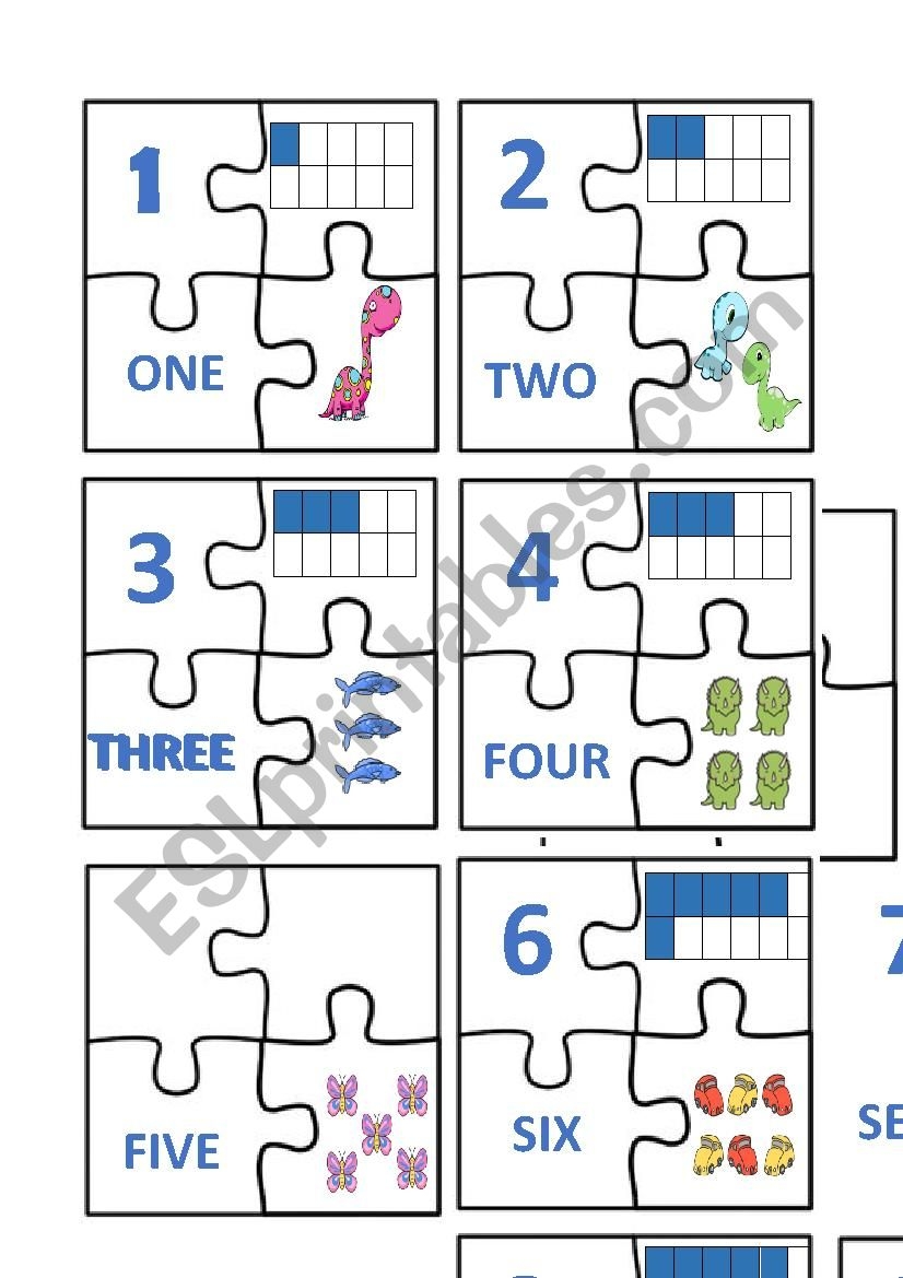 NUMBERS PUZZLE 1 10 ESL Worksheet By Somnis