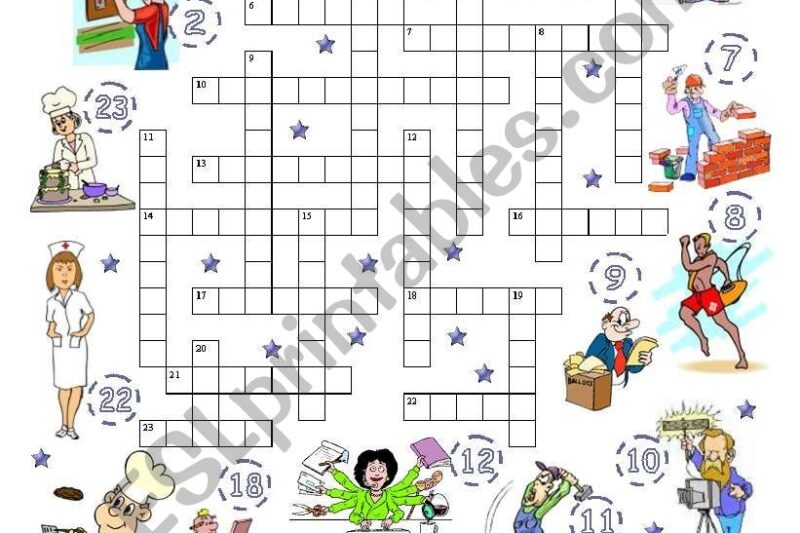 Occupations Crossword Puzzle Worksheet Respostas