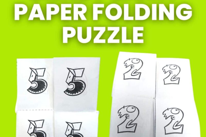 Paper Folding Math Puzzles Worksheets