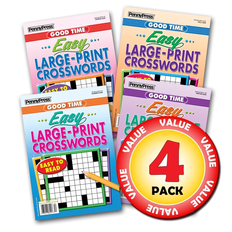 Penny Dell Easy as Pie Large Print Crosswords 4 pk