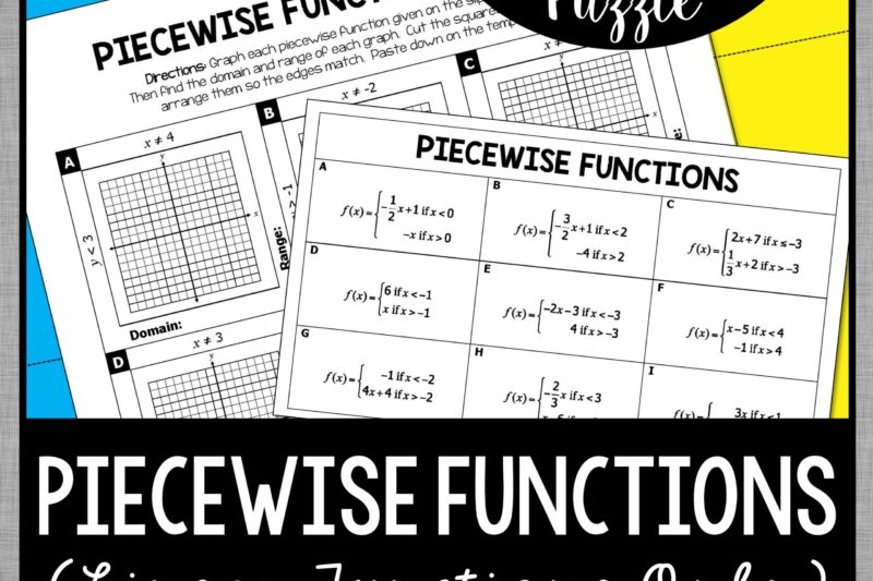 Piecewise Functions Puzzle Worksheet Answers