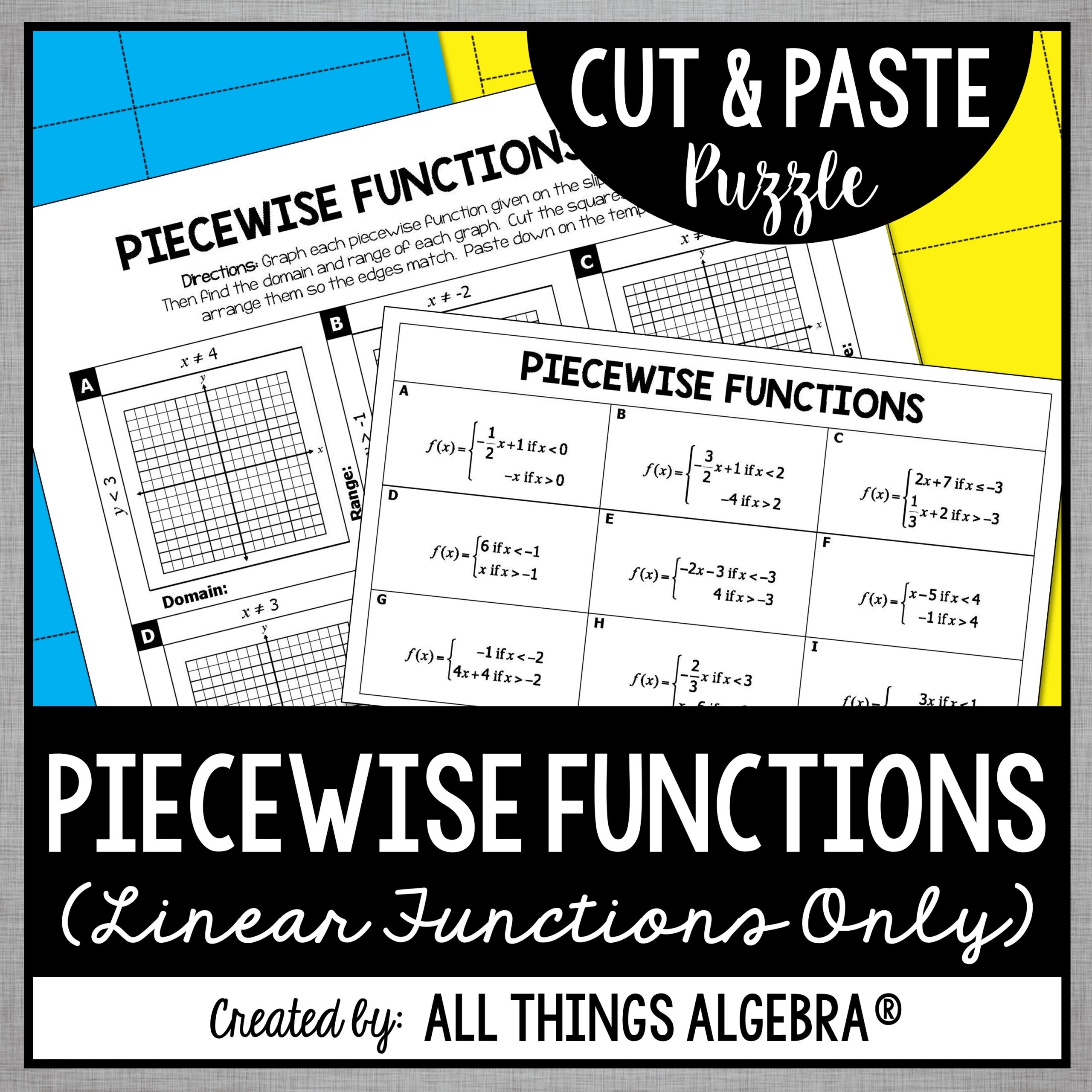 Piecewise Functions Puzzle Worksheet Answers Piecewise Functions Puzzle Worksheet Answers