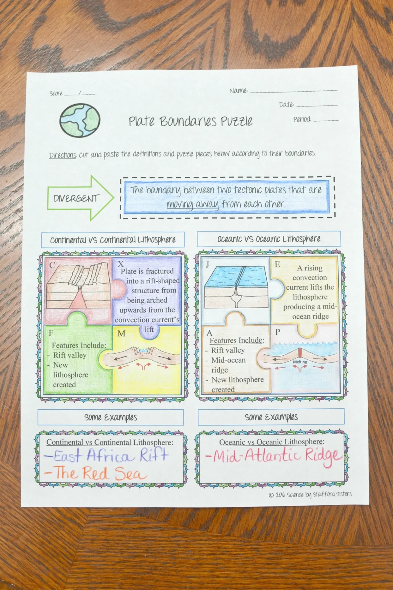 Plate Tectonics Boundaries Puzzle