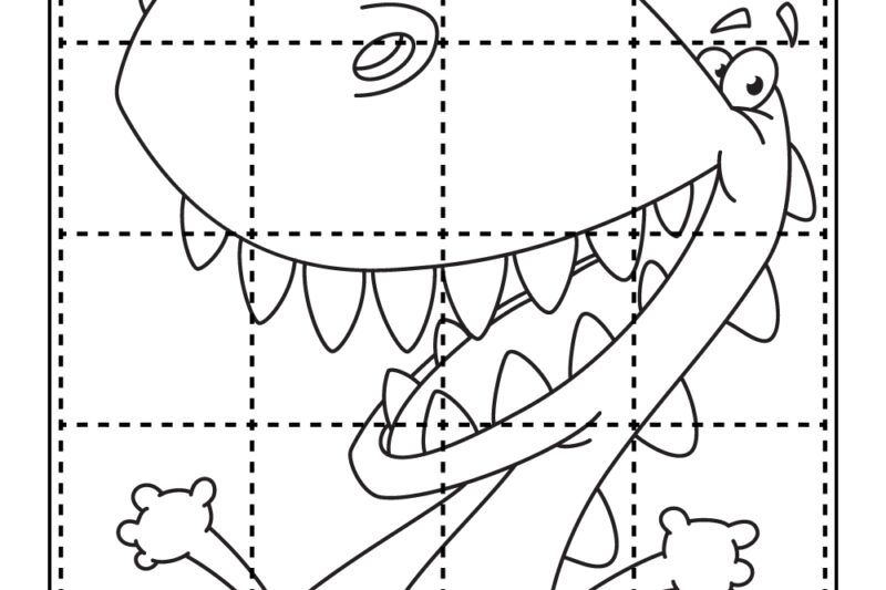 Cut Puzzle And Color Worksheet