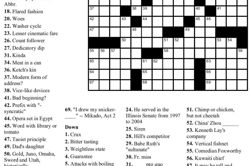 Free Puzzle Worksheets For High School