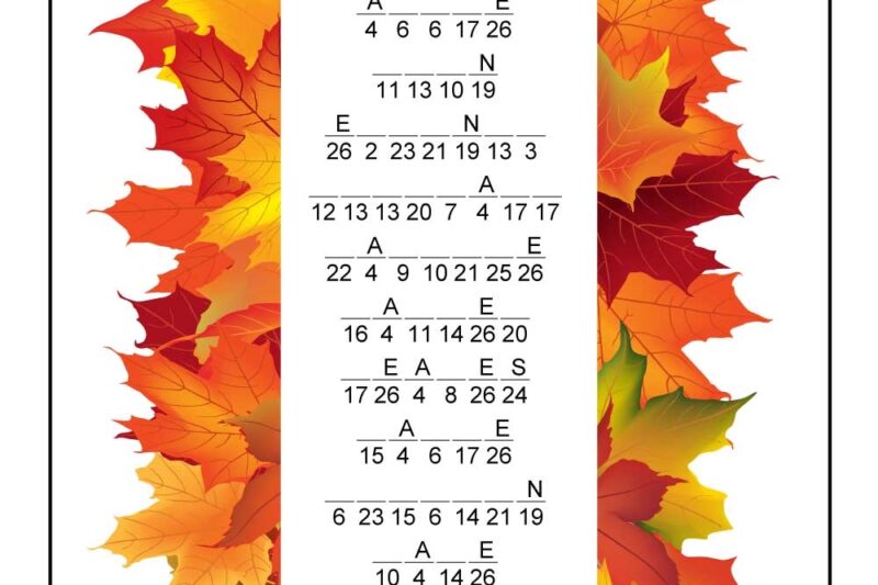 Fall Puzzle Worksheet