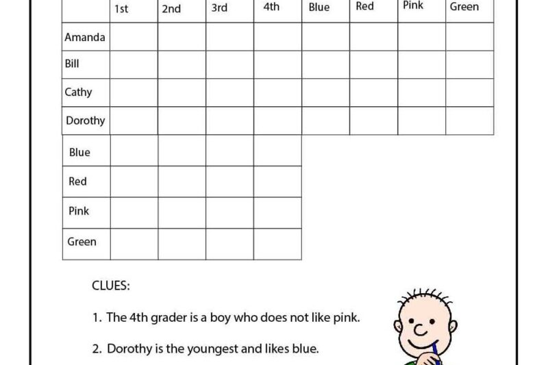 Worksheet Logic Puzzles Printable