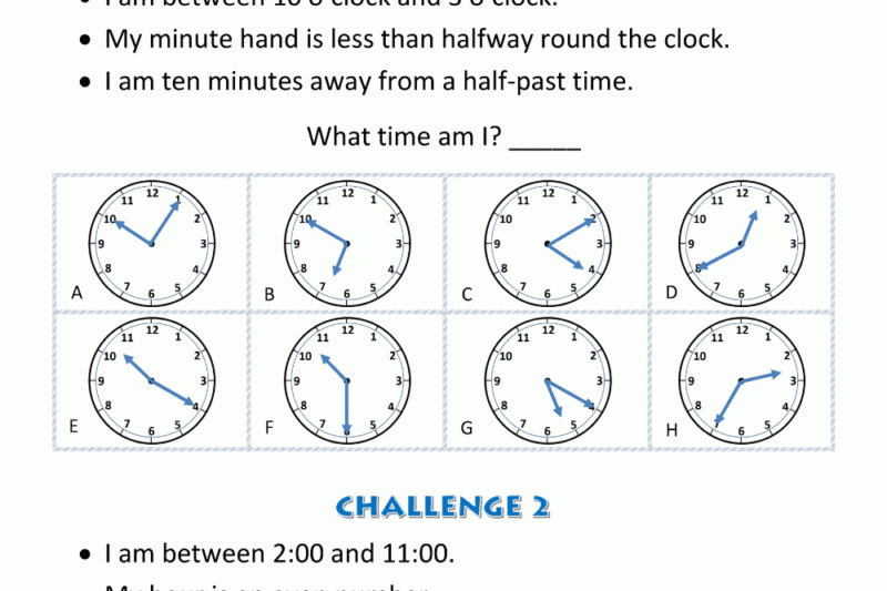 Time Puzzle Worksheets