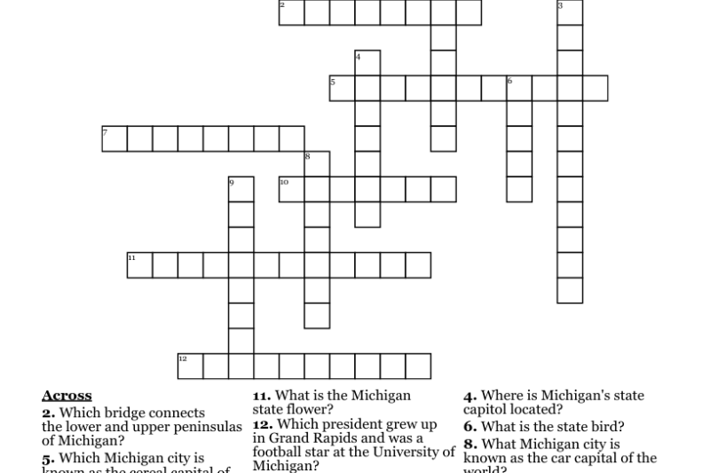 Michigan City Crossword Puzzle