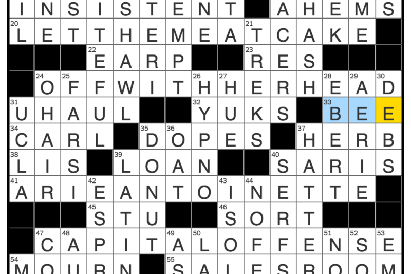 Tristan’s Love Crossword Puzzle Clue