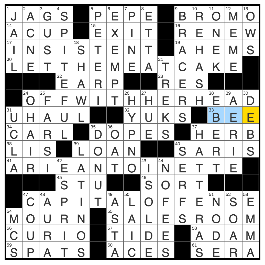 Rex Parker Does The NYT Crossword Puzzle Competitor Of Wisk MON