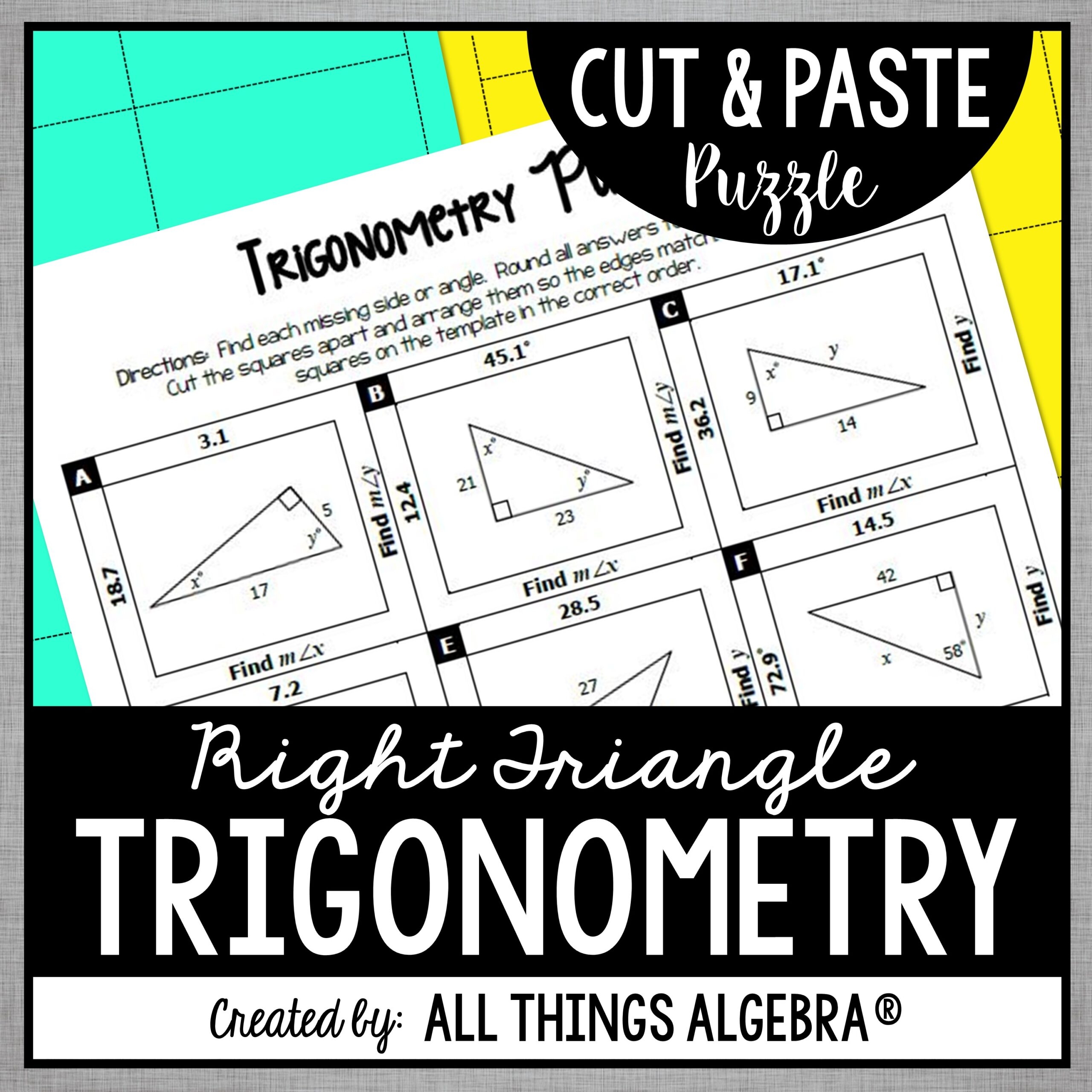 Trigonometry Puzzle Worksheet Trigonometry Puzzle Worksheet