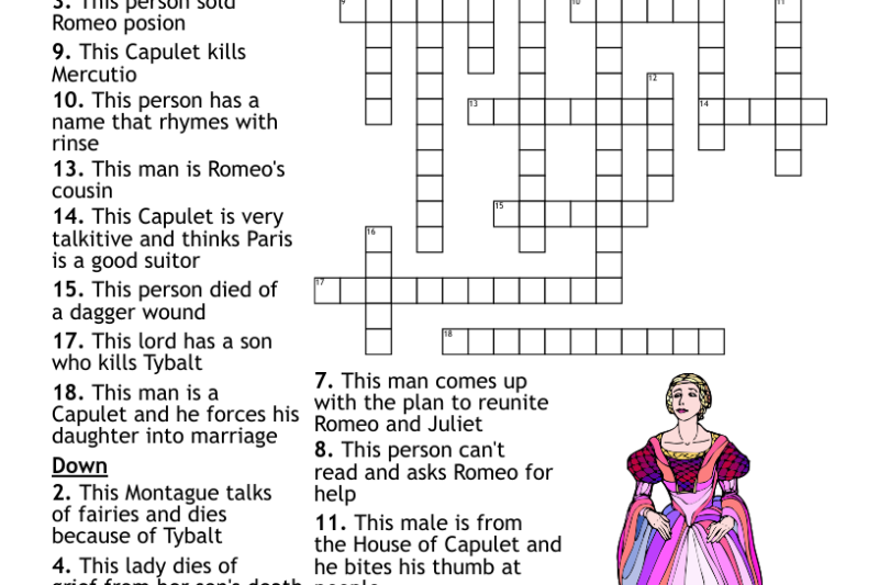 Romeo And Juliet Crossword Puzzle Answers