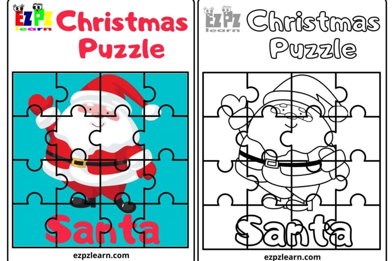 Christmas Puzzles Games Worksheets