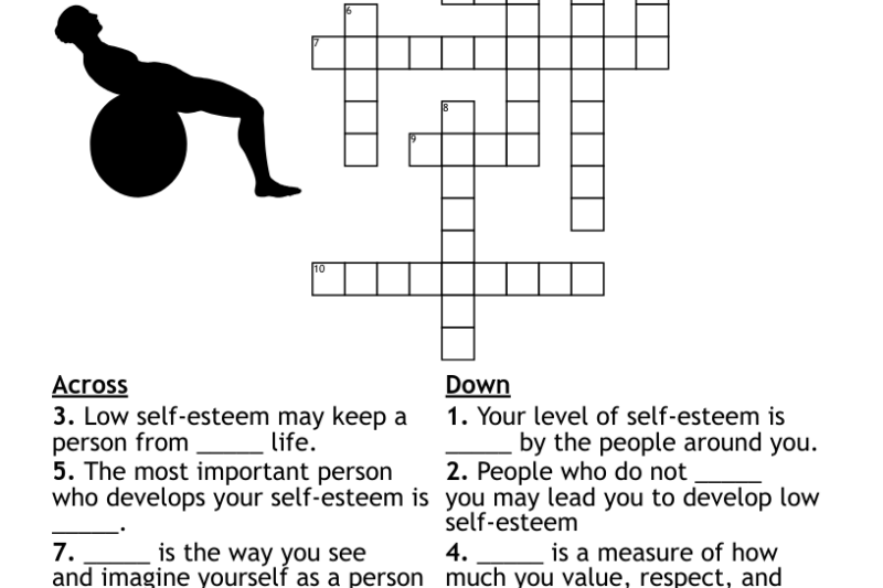 Self Esteem Crossword Puzzle Printable
