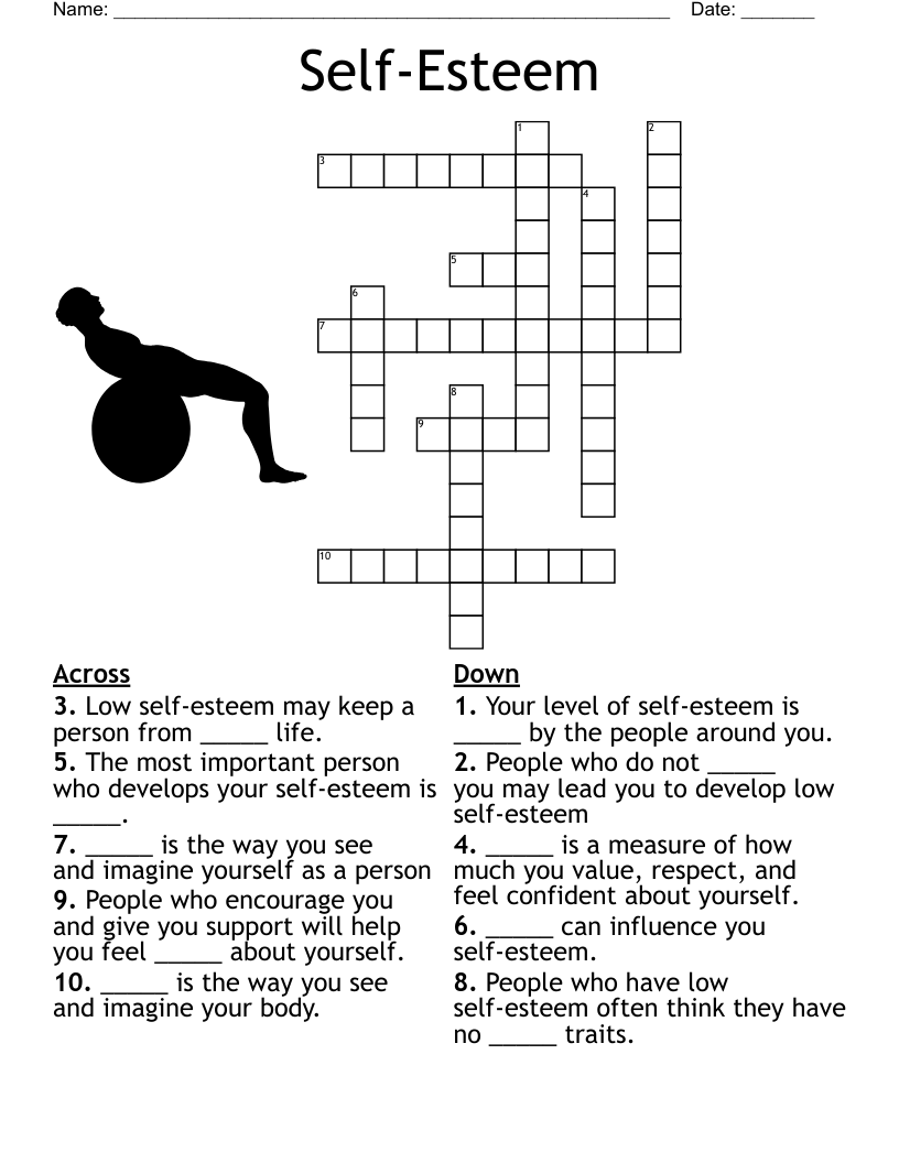 Self Esteem Crossword Puzzle WordMint
