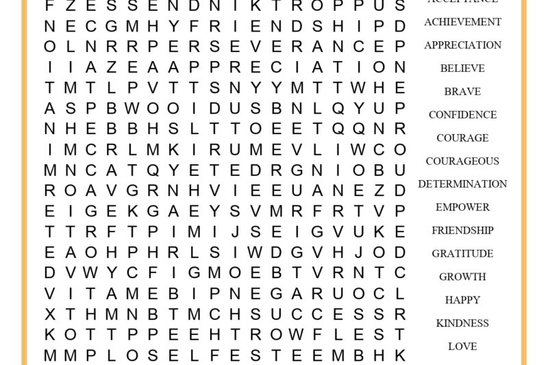 Self Esteem Puzzle Worksheets