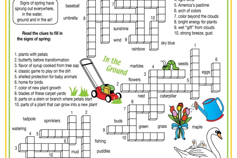 Spring Printable Crossword Puzzles