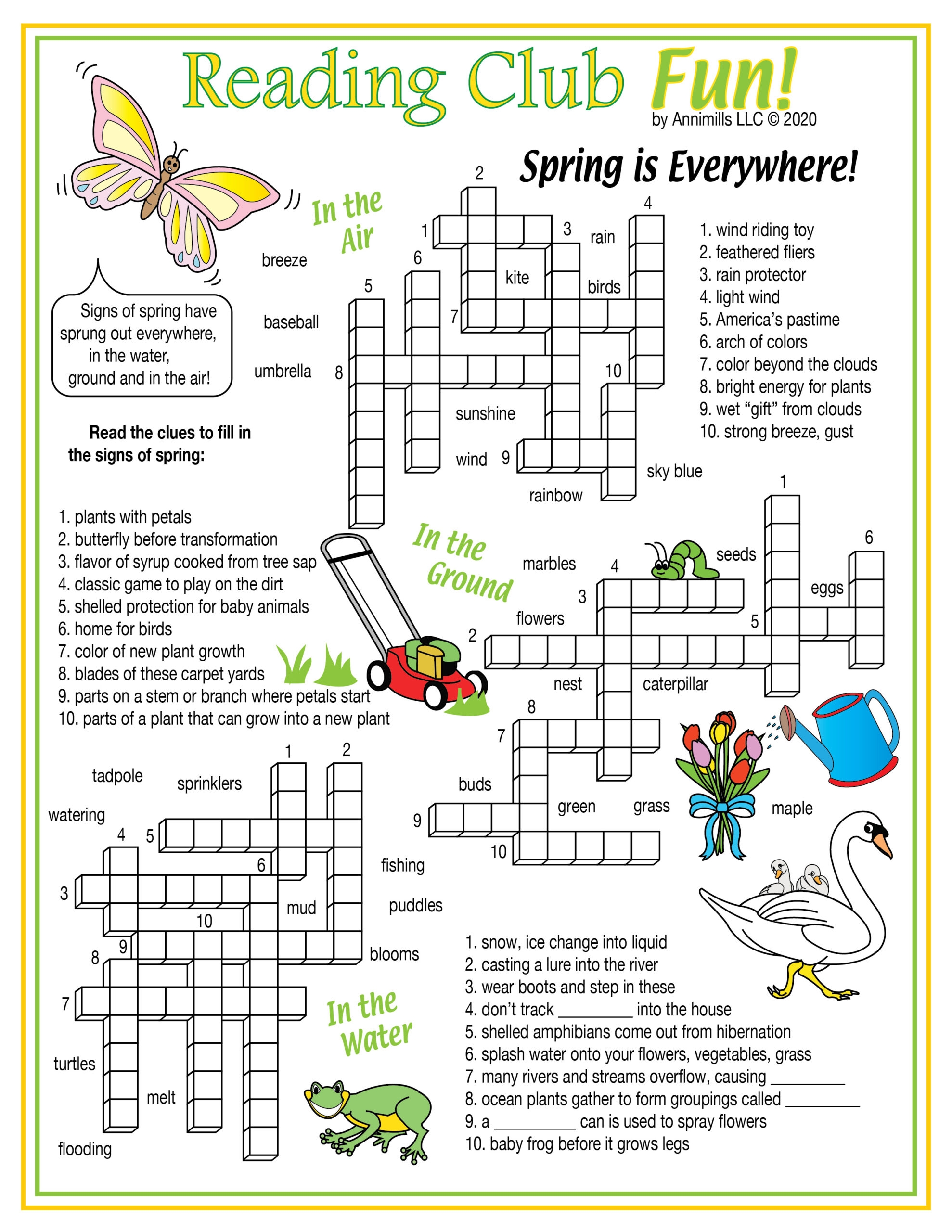 Spring Printable Crossword Puzzles Spring Printable Crossword Puzzles