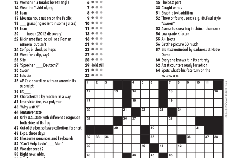 Crossword Puzzle Free Printable Ny Times