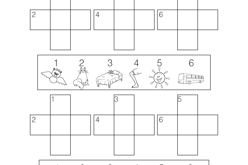 1st Grade Crossword Puzzles Printable