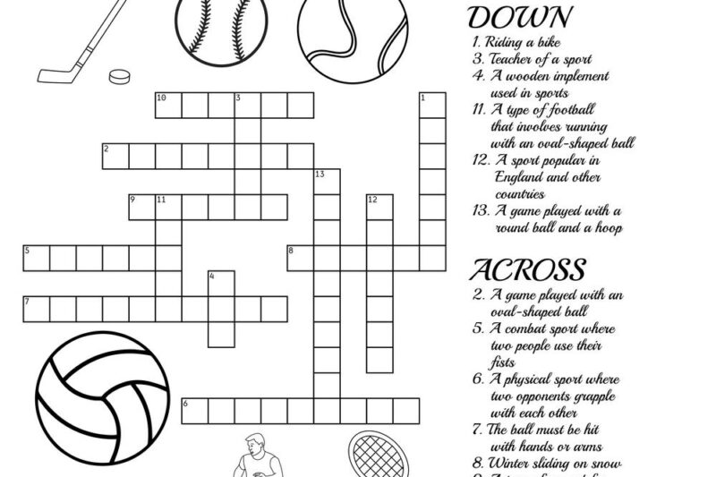 Free Printable Sports Themed Crossword Puzzles