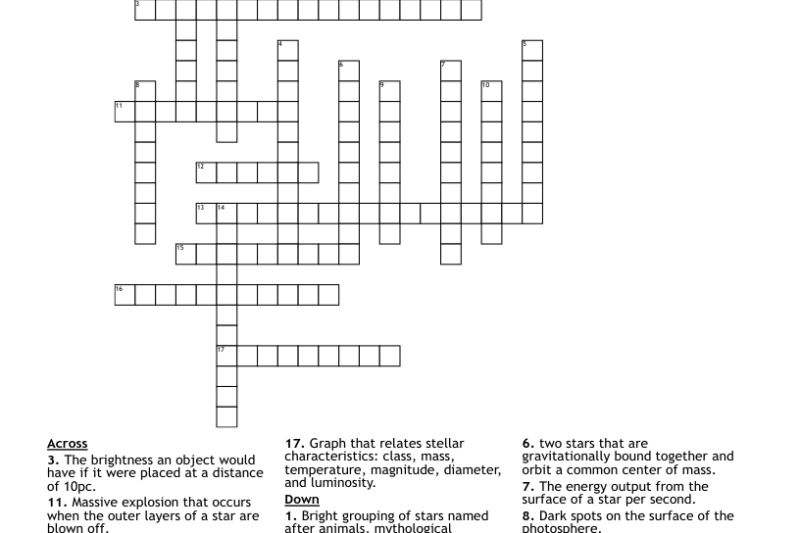 Star Crossword Puzzle