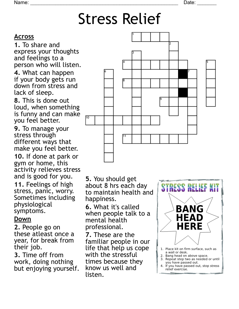 Stress Relief Crossword WordMint