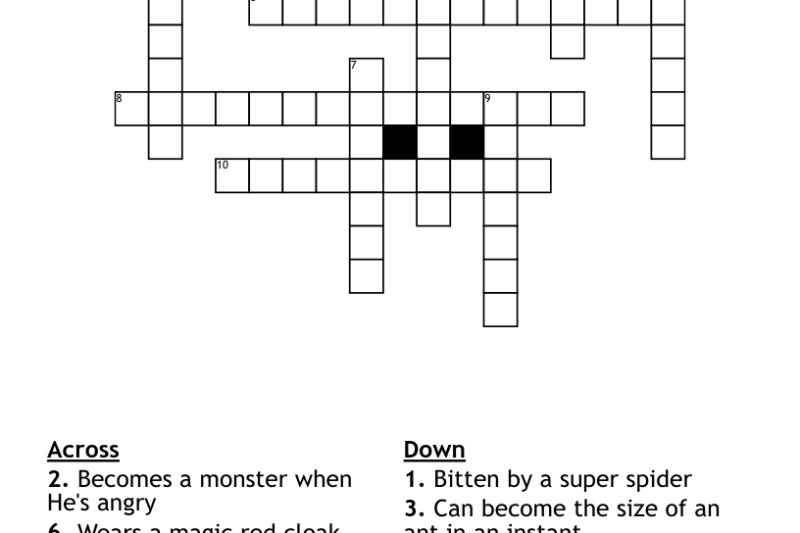 Matrix Hero Crossword Puzzle