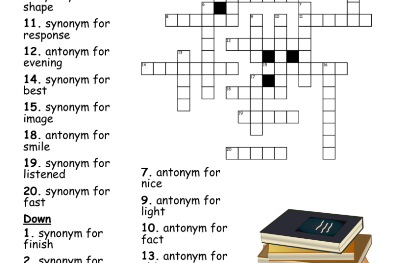 Antonyms Puzzle Worksheets