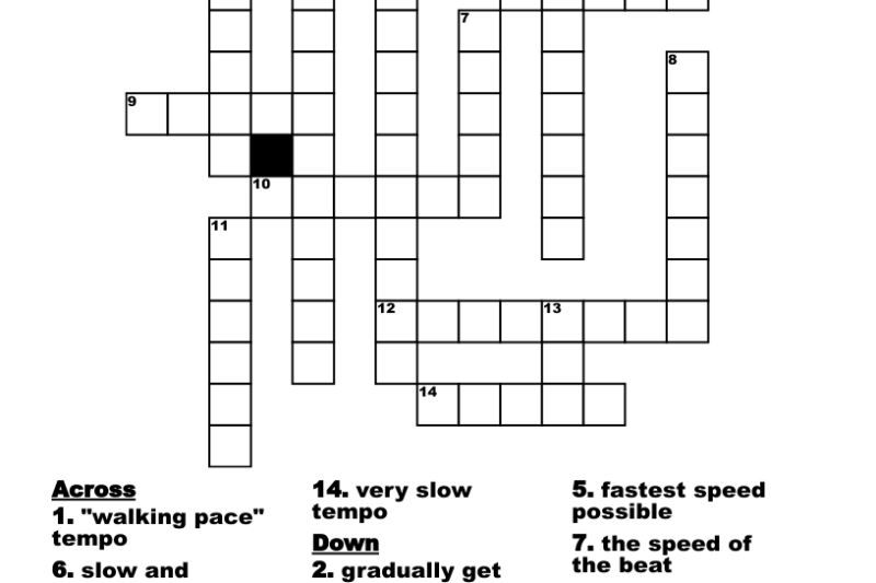 Slow Tempo Crossword Puzzle