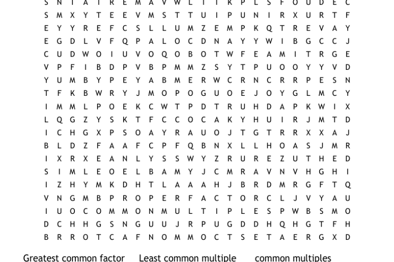Gcf Puzzle Worksheets