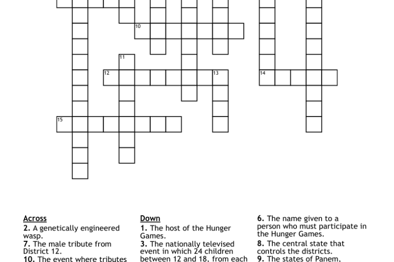Hunger Games Crossword Puzzle