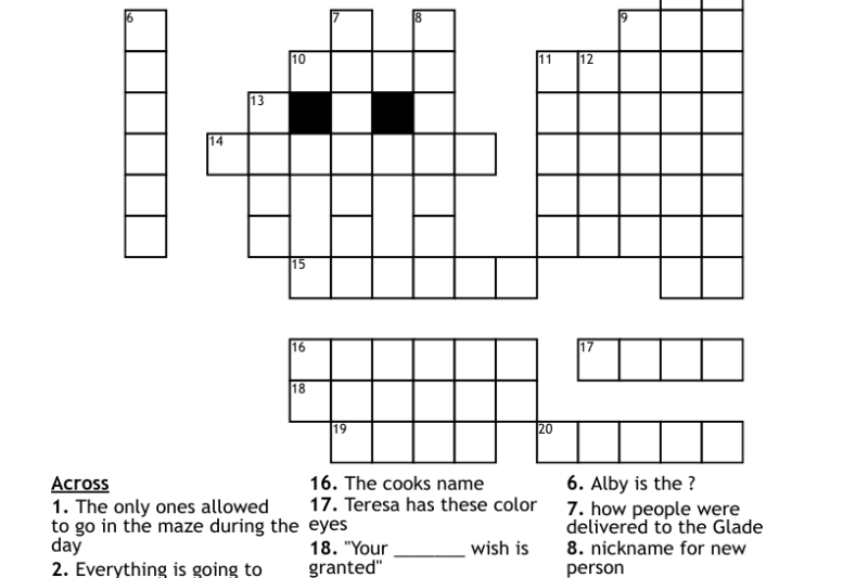 Printable Mazes And Crossword Puzzles