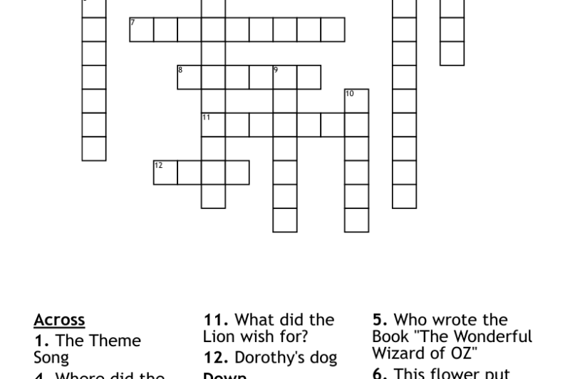Cowardly Lion Portrayer Crossword Puzzle