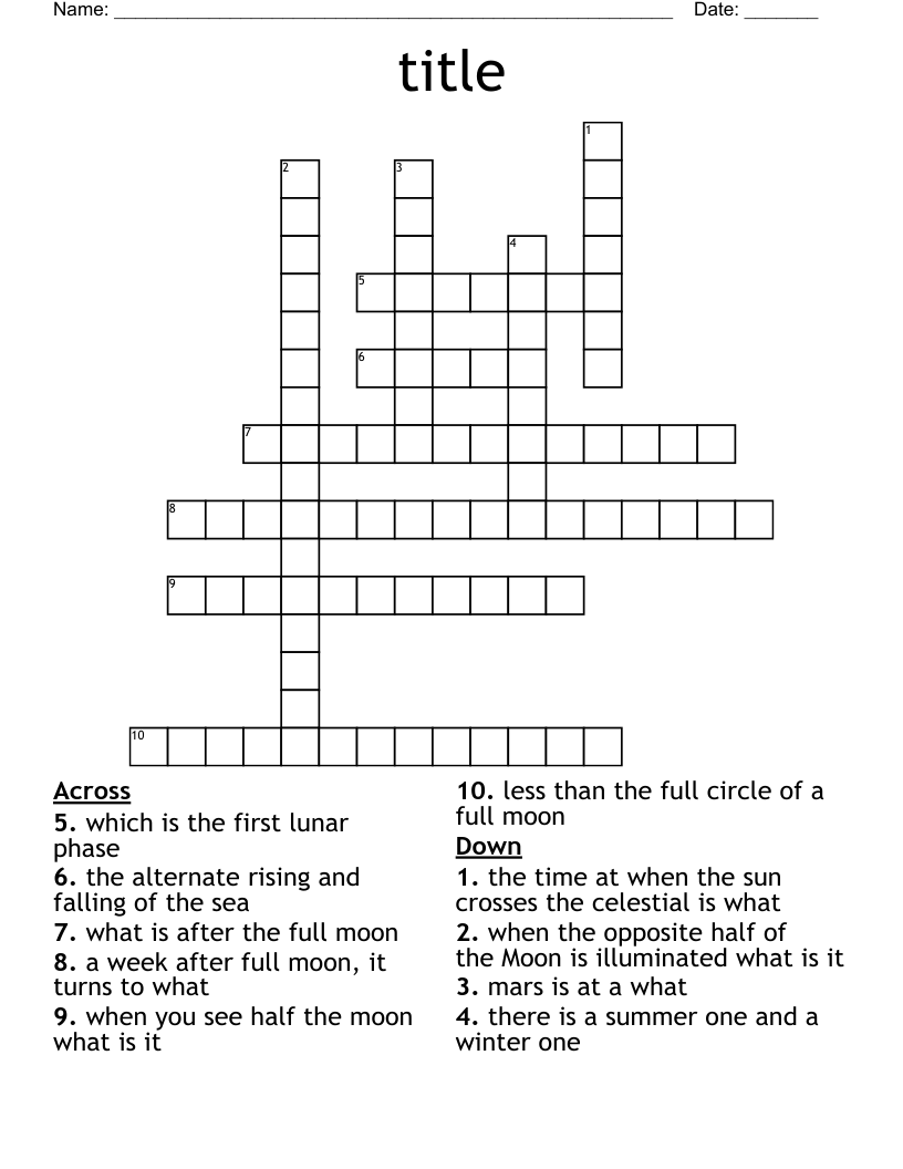 Title Crossword WordMint