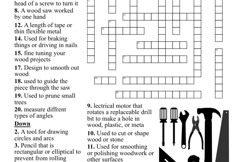 Hole Making Tool Crossword Puzzle