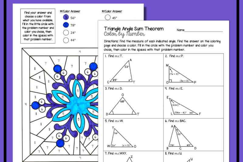 Triangle Sum Theorem Puzzle Worksheet
