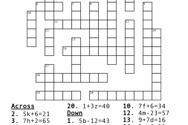 Two Step Equation Puzzle Worksheets