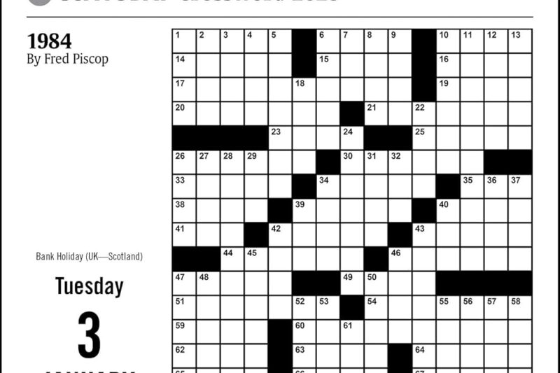 Printable Usa Daily Crossword Puzzle
