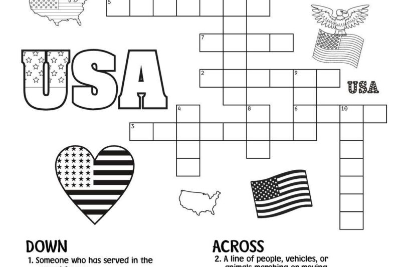 Free Printable Veterans Day Crossword Puzzle