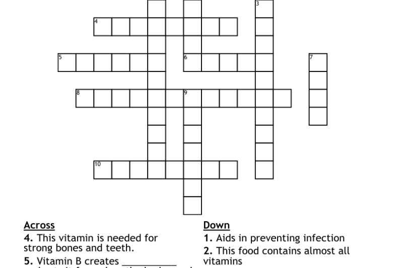 Vitamin Vitals Worksheet Puzzle 7 Answers