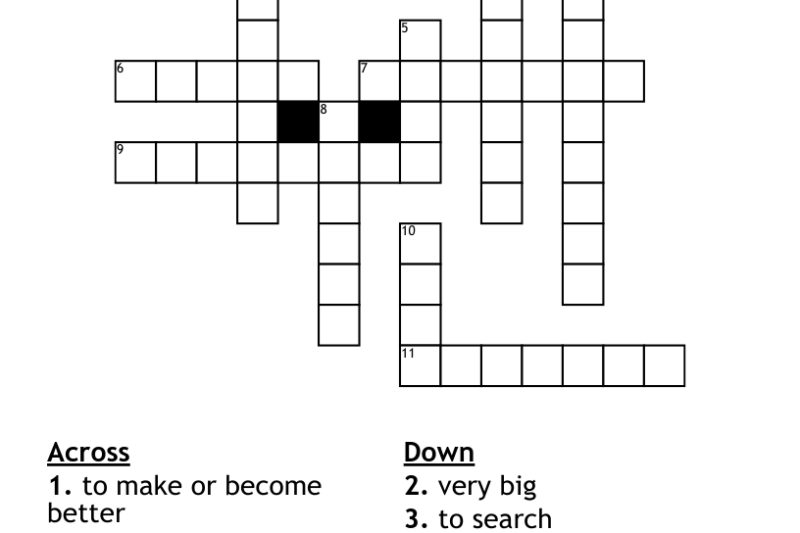 Vocab Crossword Puzzle