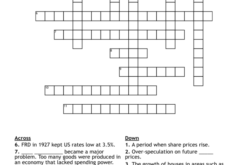 Wall Street Crossword Puzzle Printable