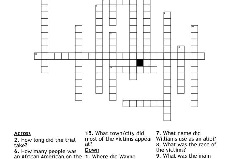 Printable Crossword Puzzles By Wayne Williams