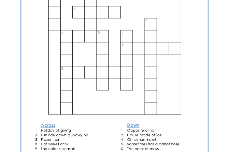 Fun Beginner Crossword Puzzles Printable