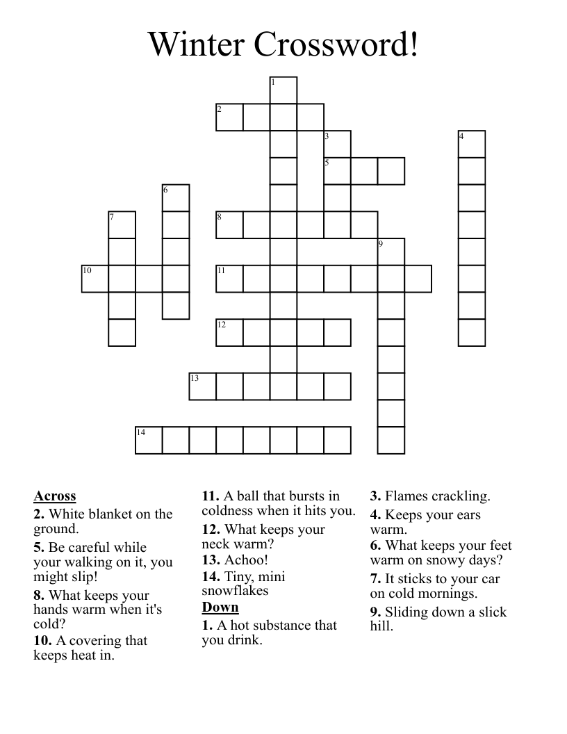 Winter Crossword WordMint