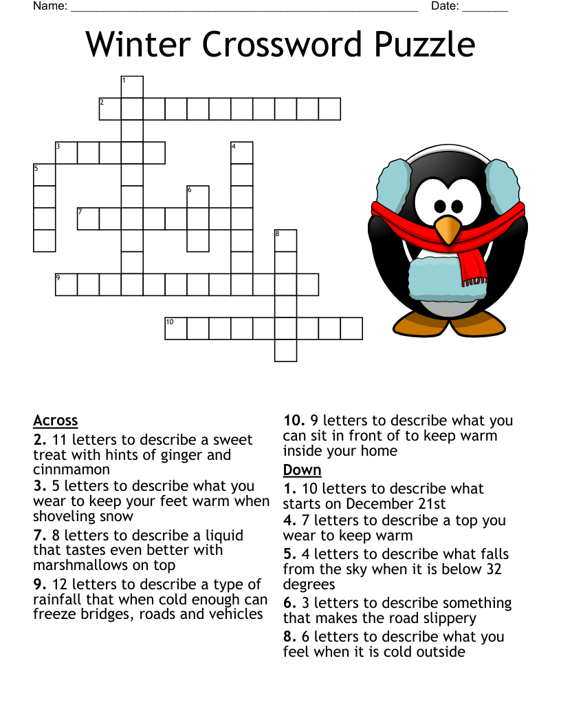 Winter Crossword WordMint
